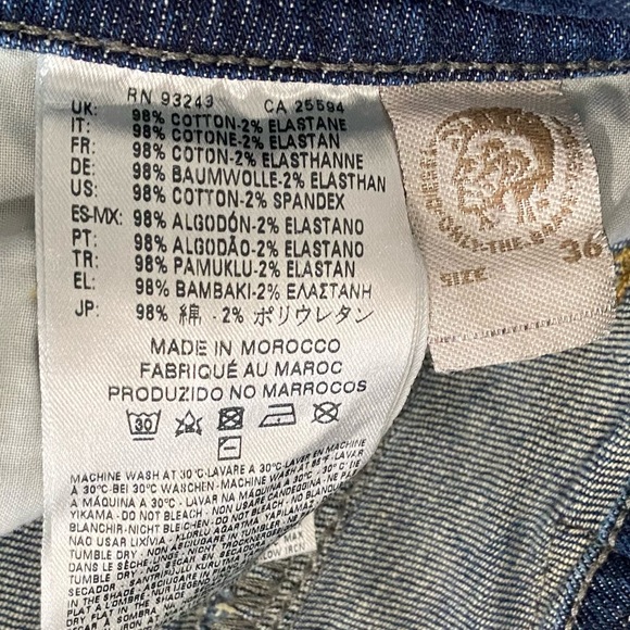 Diesel Thavar Slim Skinny Jeans Size Men’s 36 x 32 Wash 0850K - Picture 12 of 14